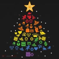 Festive LGBT Christmas Tree Costume Celebrate with Pride Women's Hoodie thumb 2