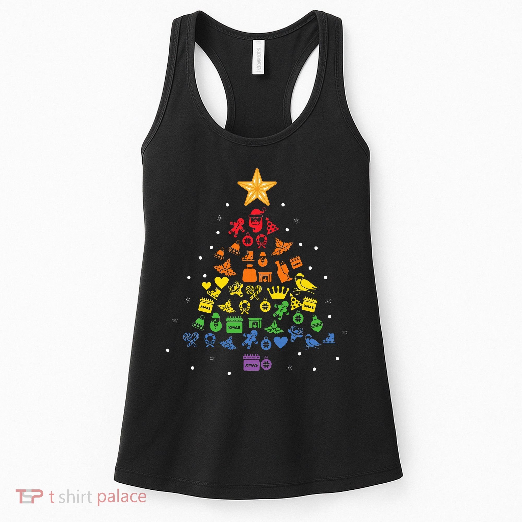 Festive LGBT Christmas Tree Costume Celebrate with Pride Women's Tank Top