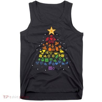 Festive LGBT Christmas Tree Costume Celebrate with Pride Tank Top