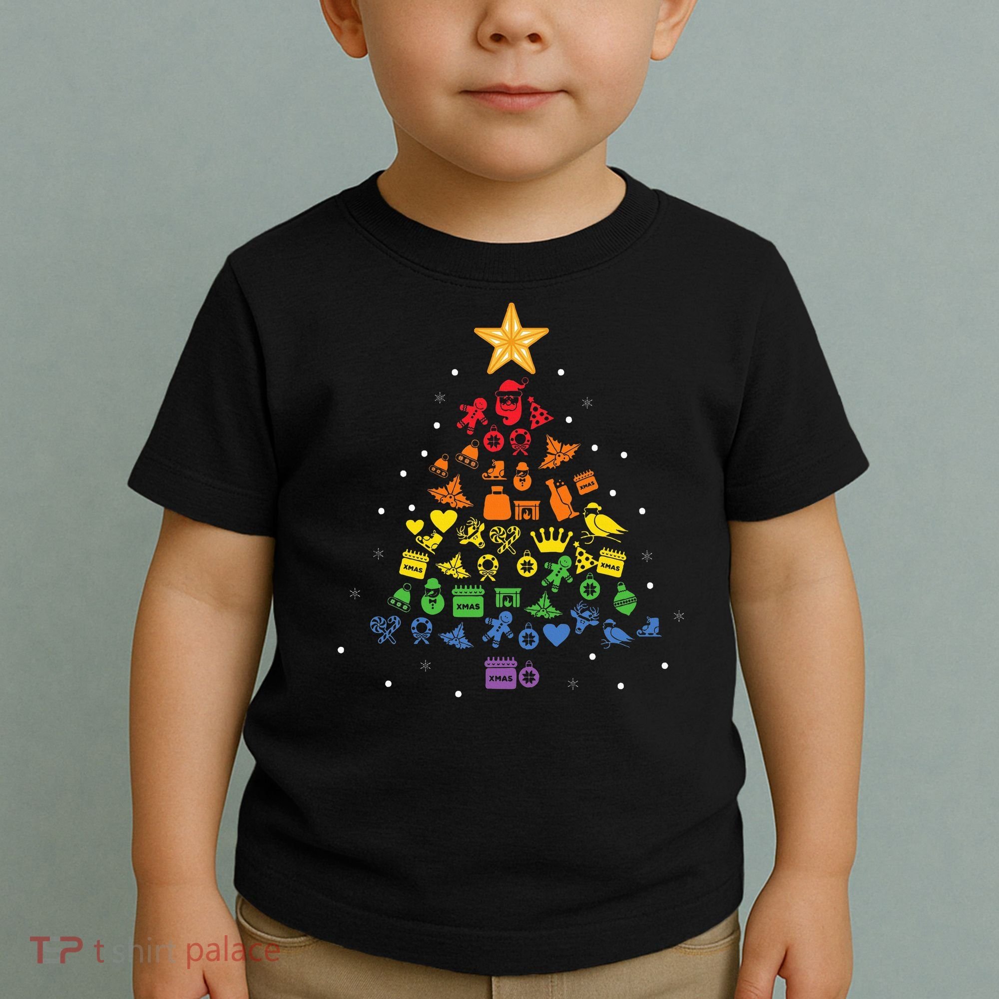 Festive LGBT Christmas Tree Costume Celebrate with Pride Toddler T-Shirt