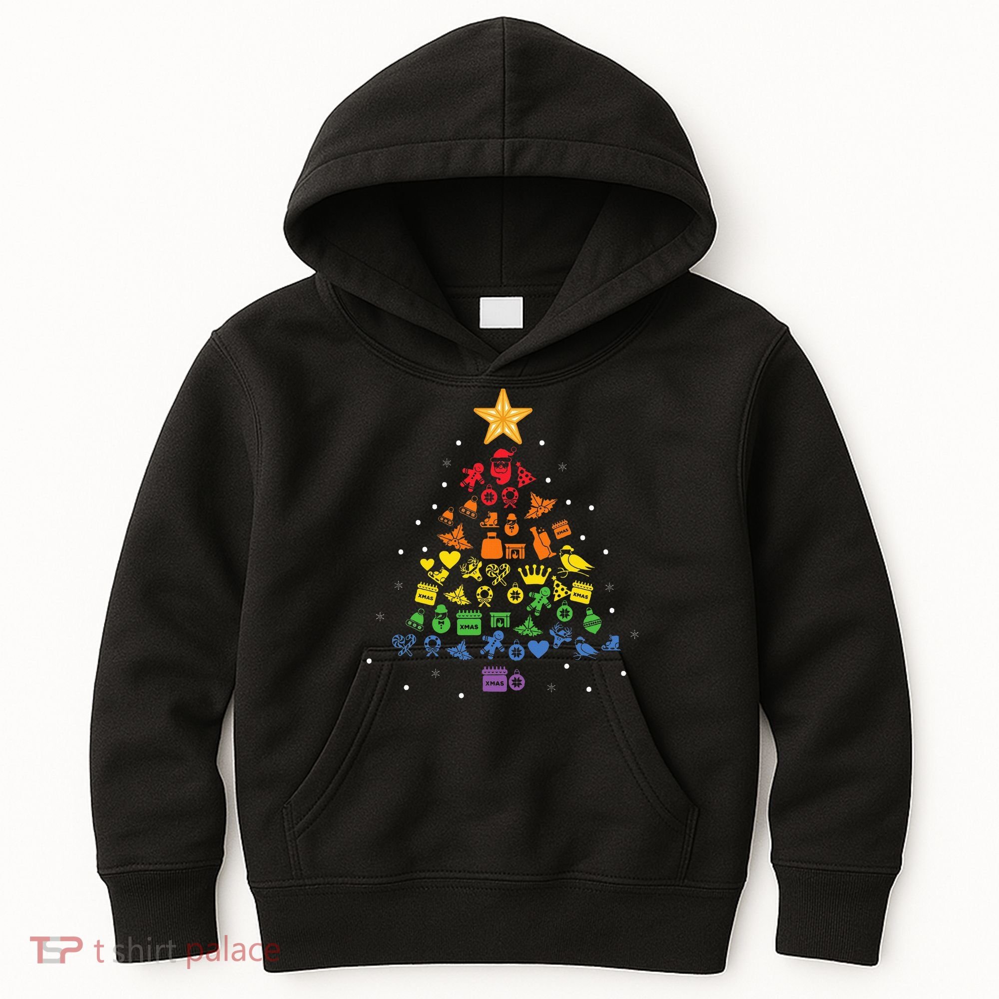 Festive LGBT Christmas Tree Costume Celebrate with Pride Kids Hoodie