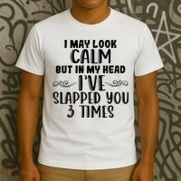 Funny Look Calm But In My Head Ive Slapped You 3 Times T-Shirt thumb 3