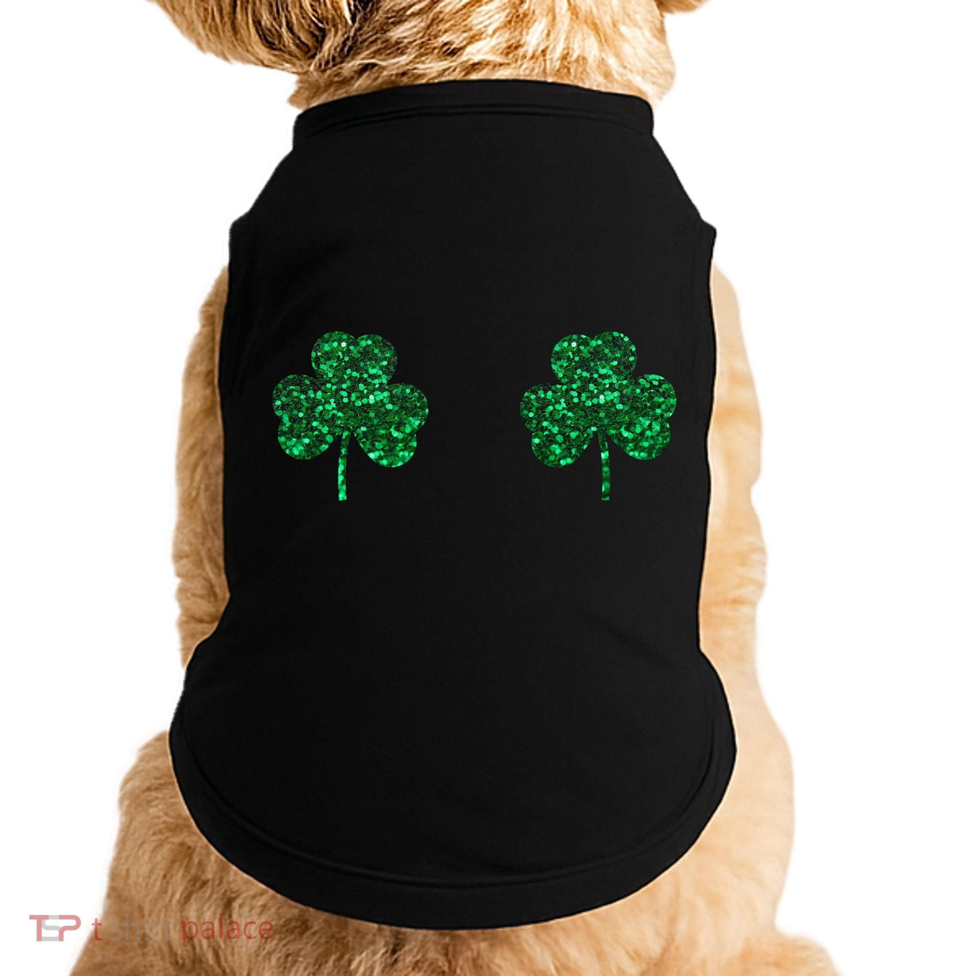 Four Leaf Clover Boobs Lucky St Patricks Day Doggie Tank