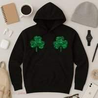 Four Leaf Clover Boobs Lucky St Patricks Day Hoodie thumb 3