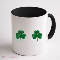 Four Leaf Clover Boobs Lucky St Patricks Day Coffee Mug thumb 1