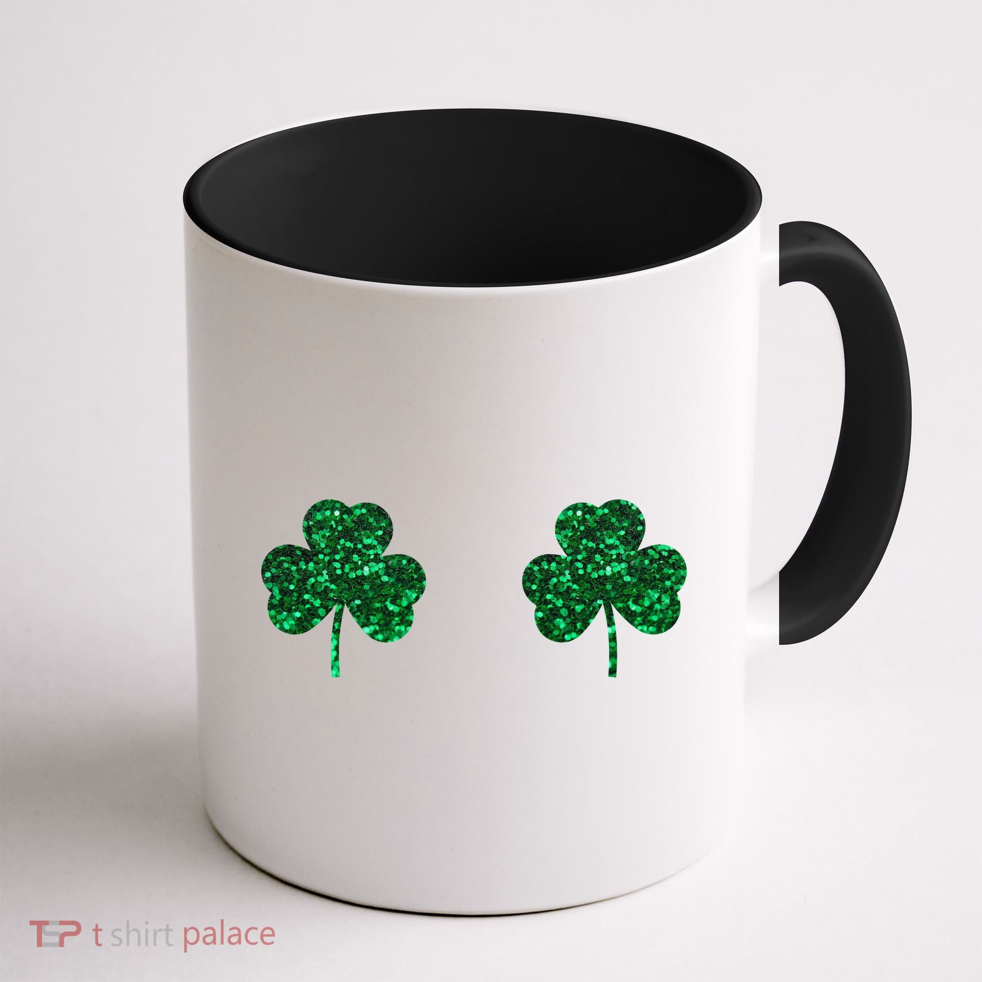 Four Leaf Clover Boobs Lucky St Patricks Day Coffee Mug