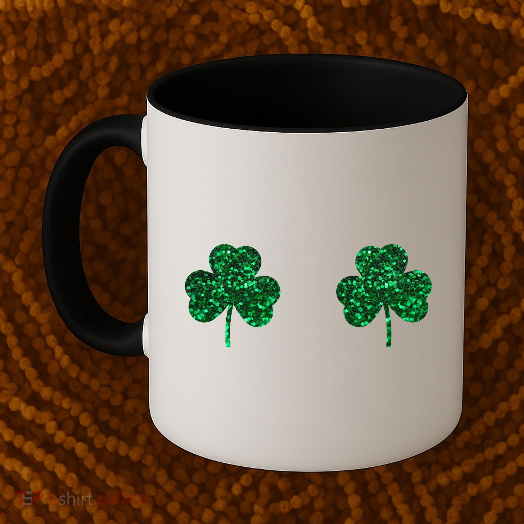 Four Leaf Clover Boobs Lucky St Patricks Day Coffee Mug