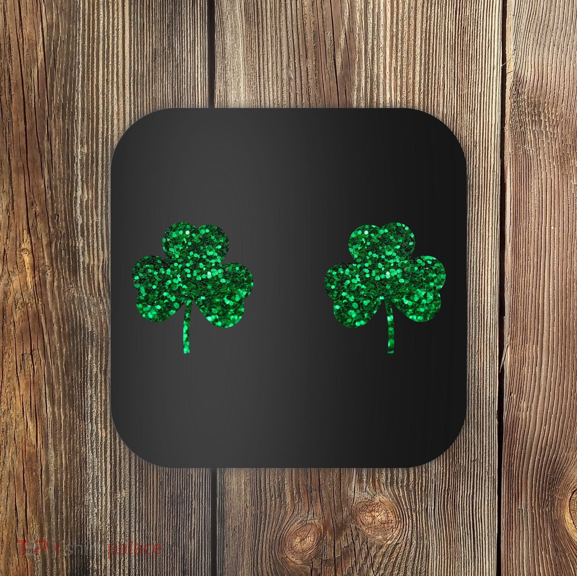 Four Leaf Clover Boobs Lucky St Patricks Day Coaster