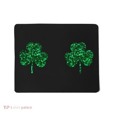 Four Leaf Clover Boobs Lucky St Patricks Day Mousepad
