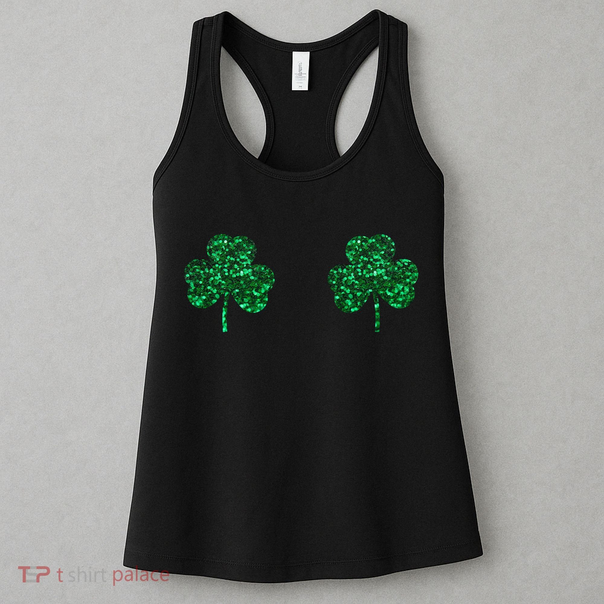 Four Leaf Clover Boobs Lucky St Patricks Day Women's Tank Top