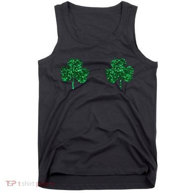 Four Leaf Clover Boobs Lucky St Patricks Day Tank Top