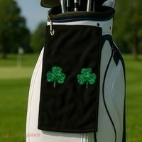 Four Leaf Clover Boobs Lucky St Patricks Day Golf Towel thumb 2