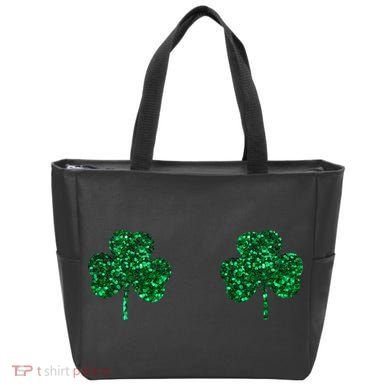 Four Leaf Clover Boobs Lucky St Patricks Day Bag