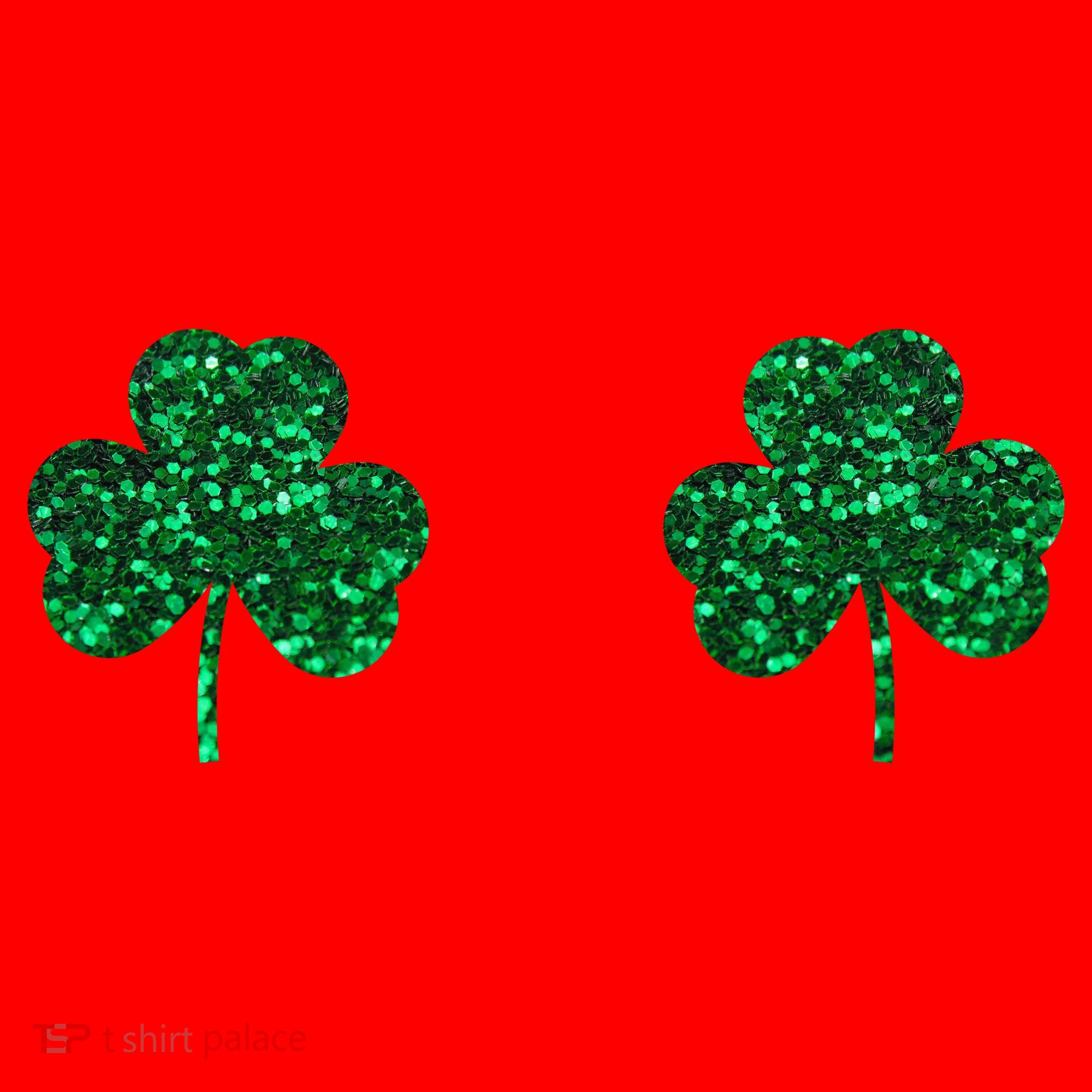 Four Leaf Clover Boobs Lucky St Patricks Day Santa Hat