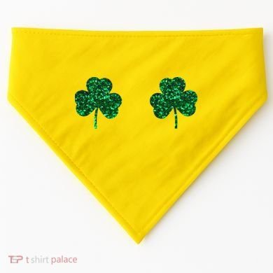 Four Leaf Clover Boobs Lucky St Patricks Day USA-Made Doggie Bandana