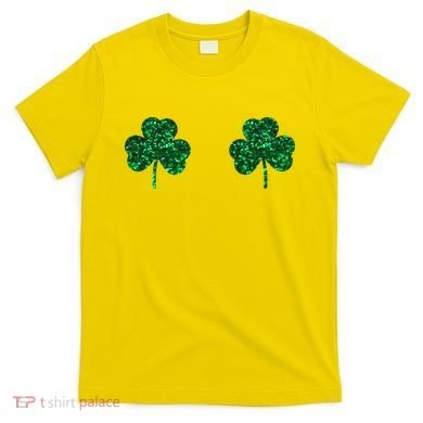 Four Leaf Clover Boobs Lucky St Patricks Day T-Shirt