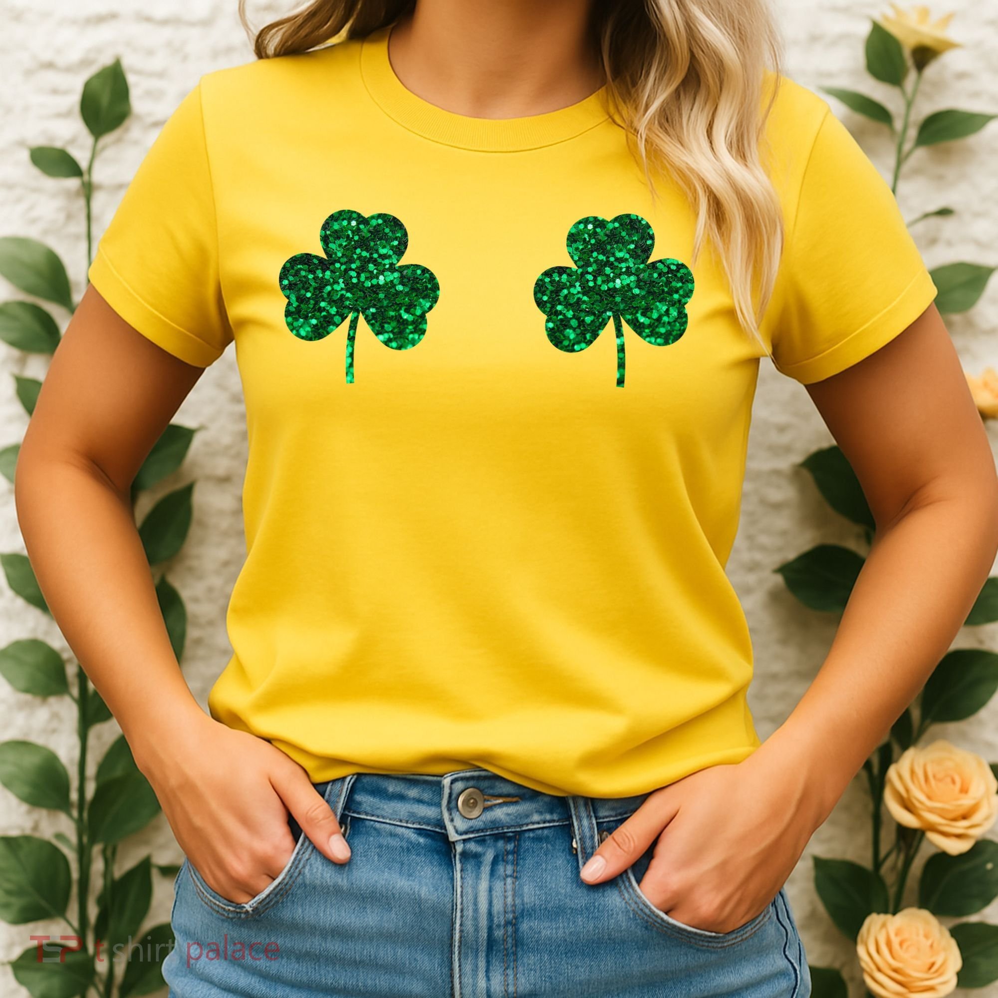 Four Leaf Clover Boobs Lucky St Patricks Day Women's T-Shirt