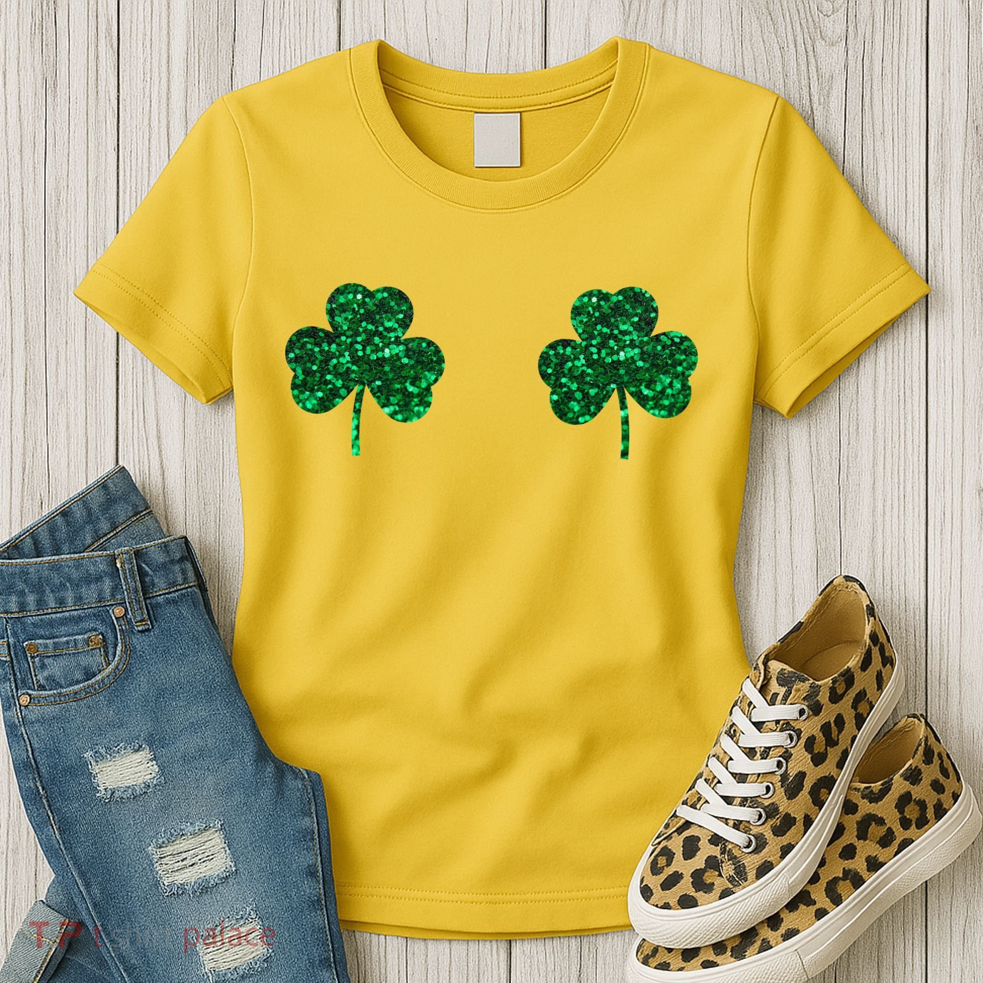 Four Leaf Clover Boobs Lucky St Patricks Day Women's T-Shirt