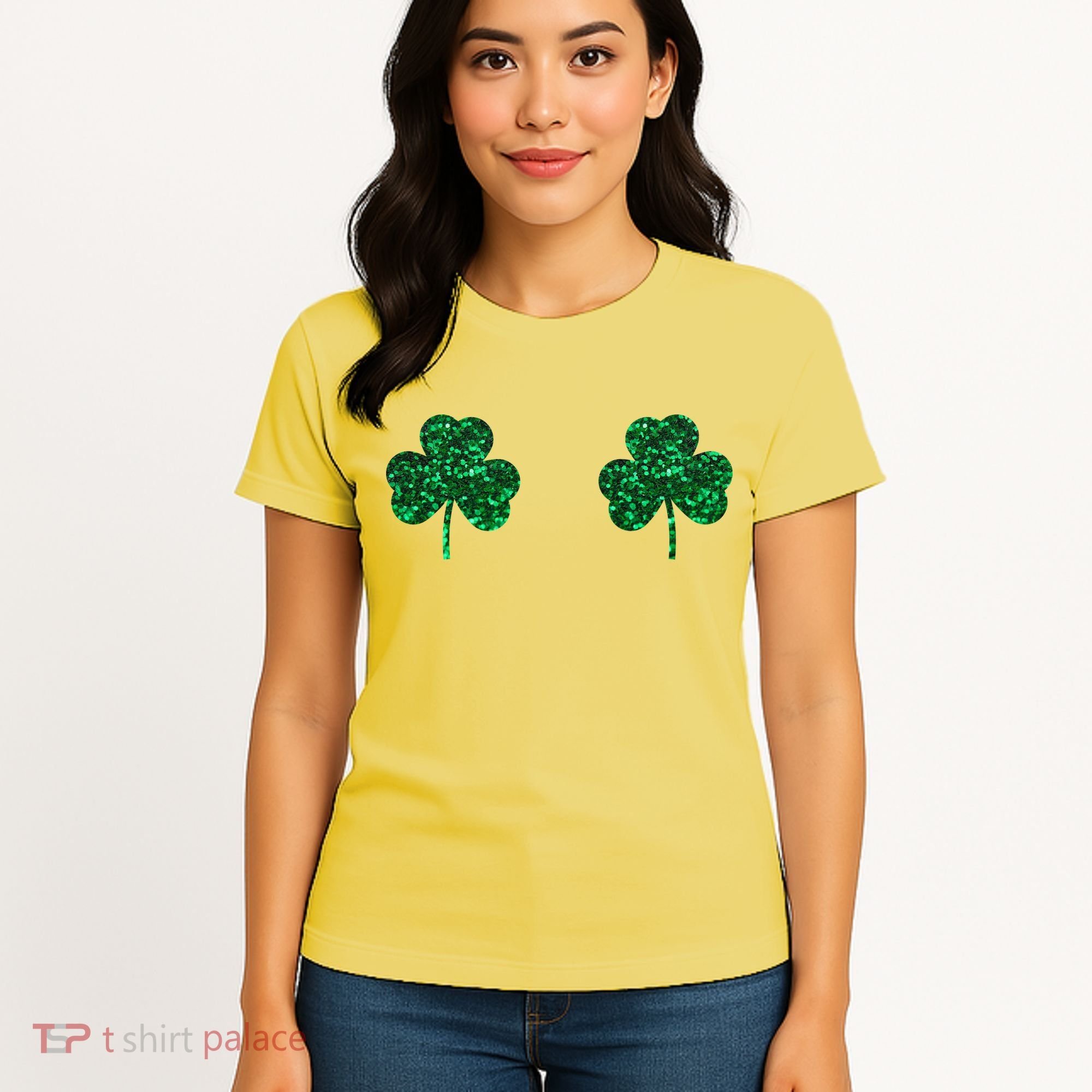 Four Leaf Clover Boobs Lucky St Patricks Day Women's T-Shirt