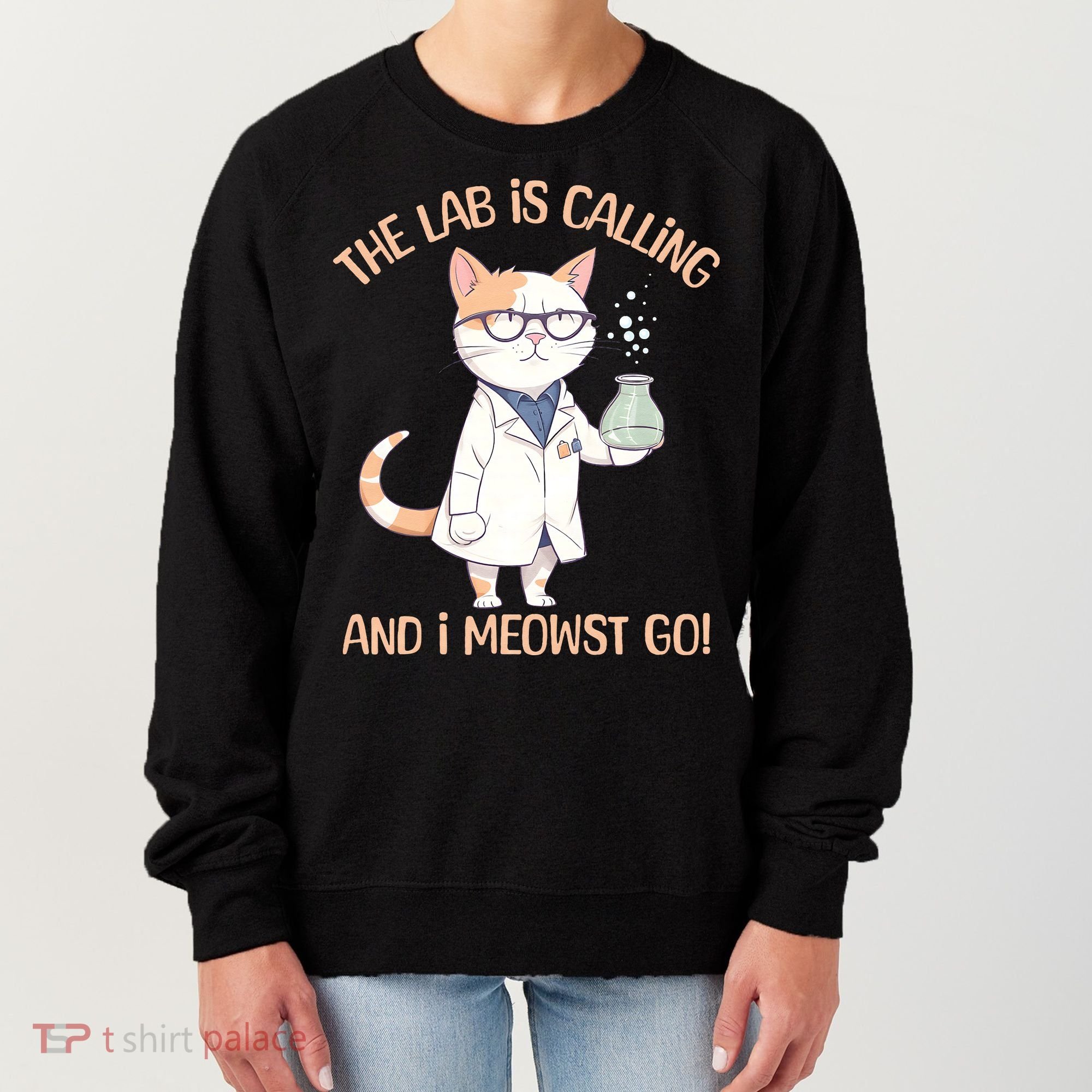 Funny Lab Cat Laboratory Chemistry Women's Sweatshirt