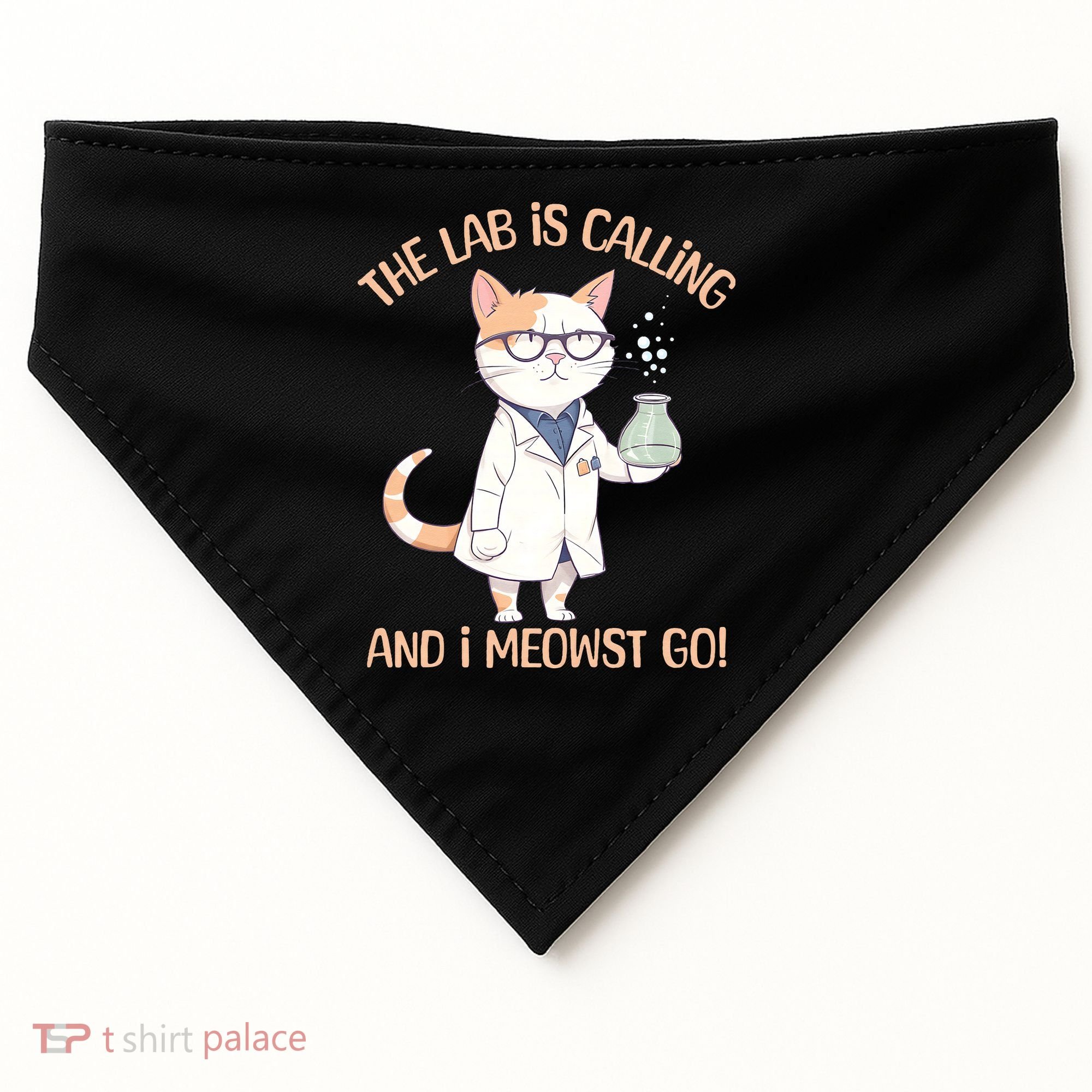 Funny Lab Cat Laboratory Chemistry USA-Made Doggie Bandana