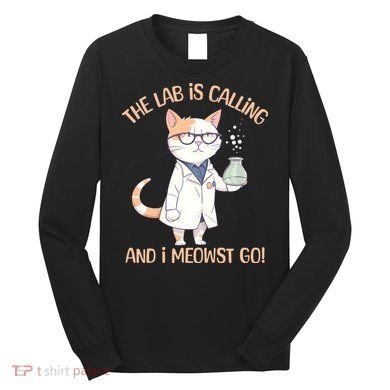 Funny Lab Cat Laboratory Chemistry Long Sleeve Shirt
