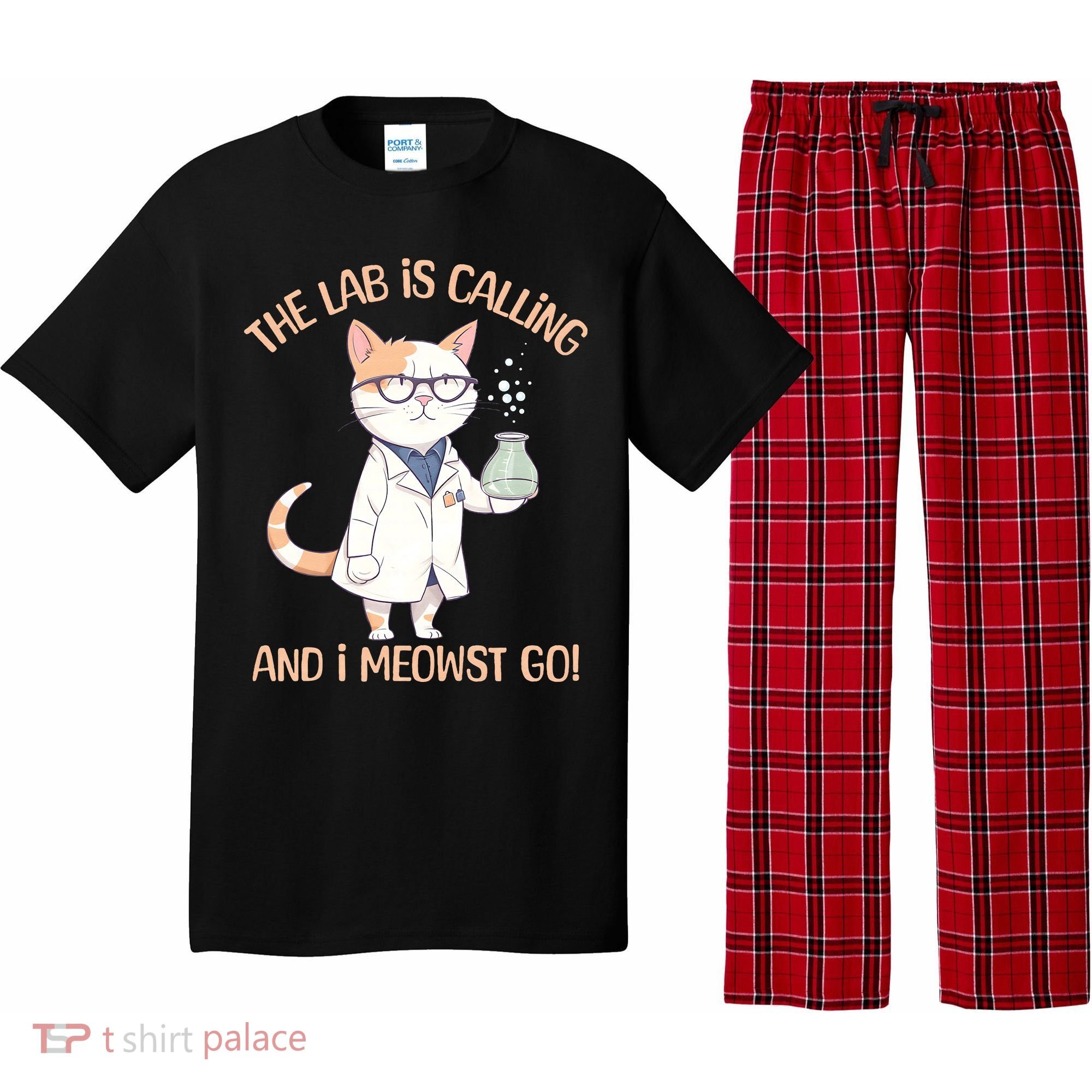 Funny Lab Cat Laboratory Chemistry Pajama Set