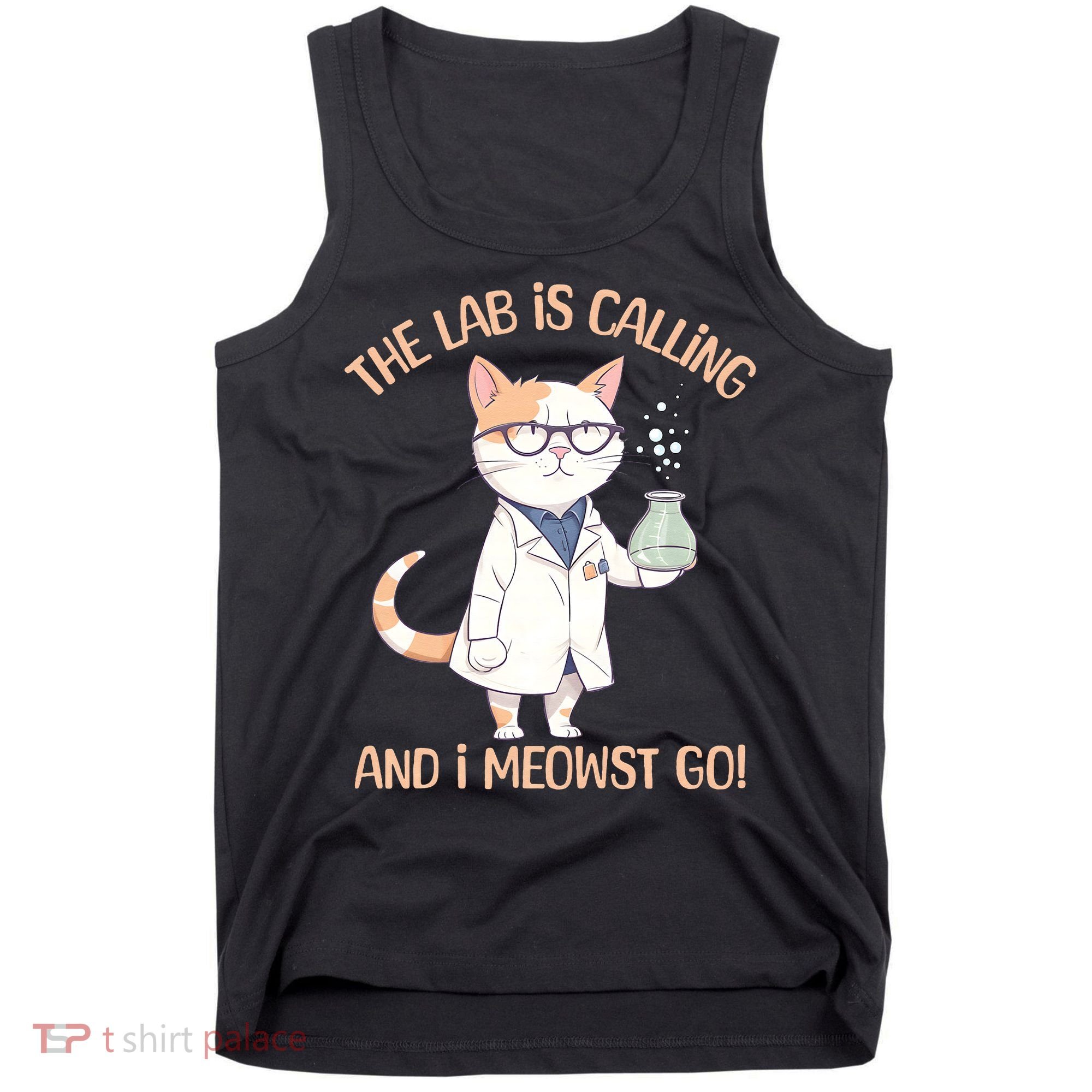 Funny Lab Cat Laboratory Chemistry Tank Top