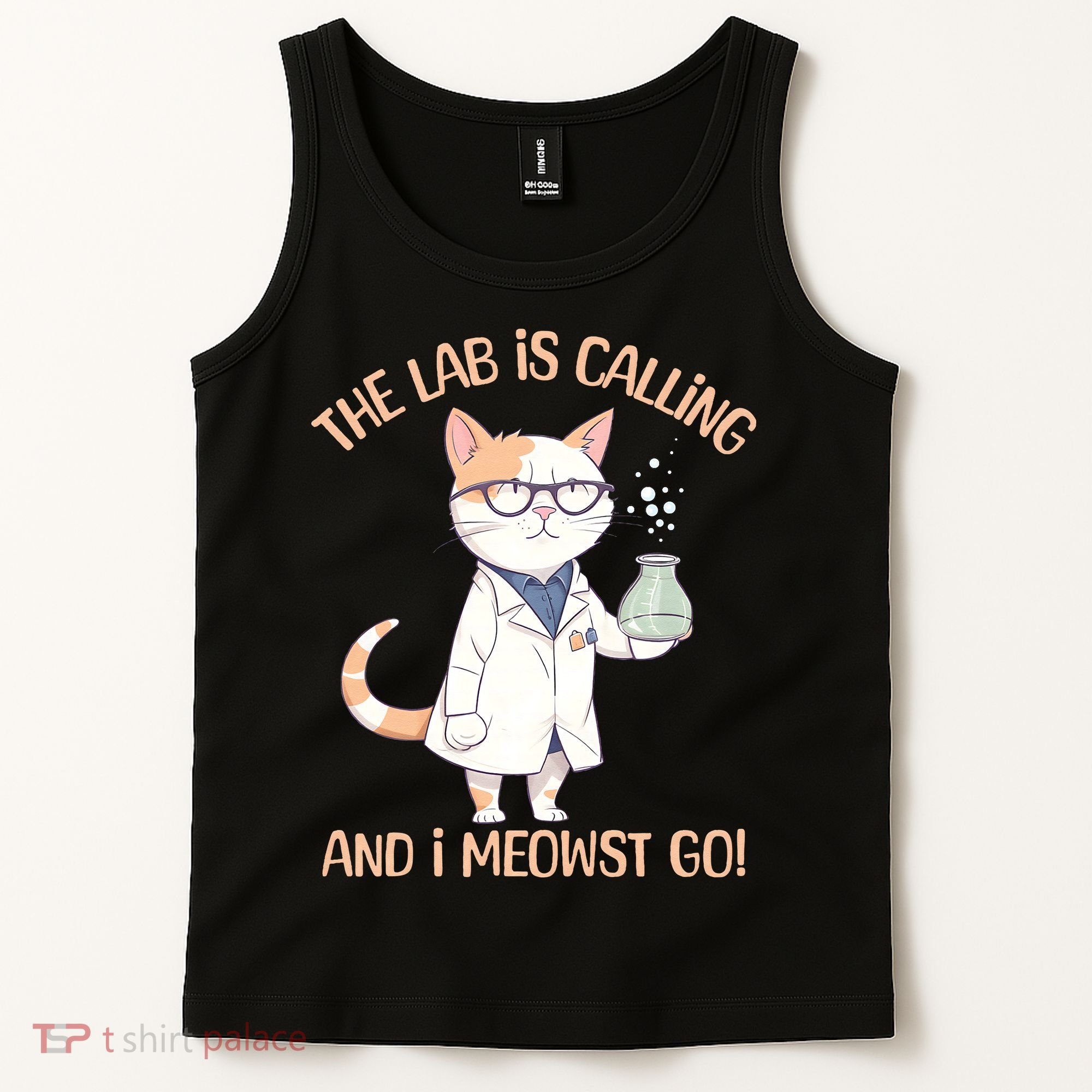 Funny Lab Cat Laboratory Chemistry Tank Top