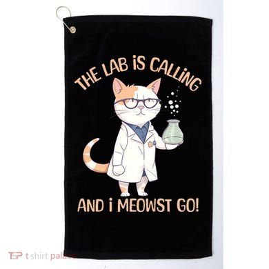 Funny Lab Cat Laboratory Chemistry Golf Towel