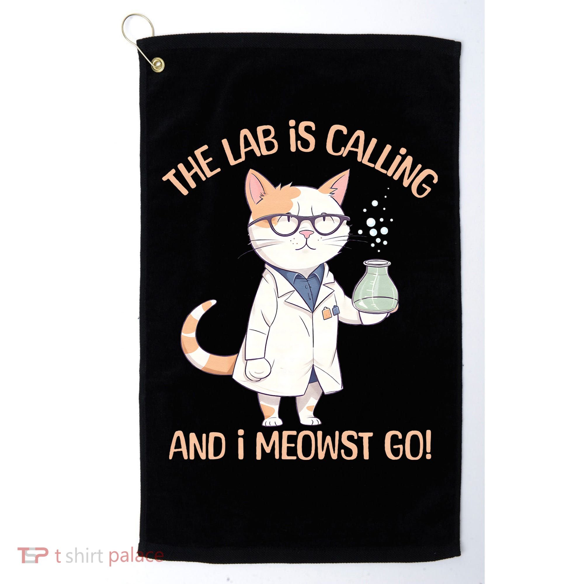 Funny Lab Cat Laboratory Chemistry Golf Towel