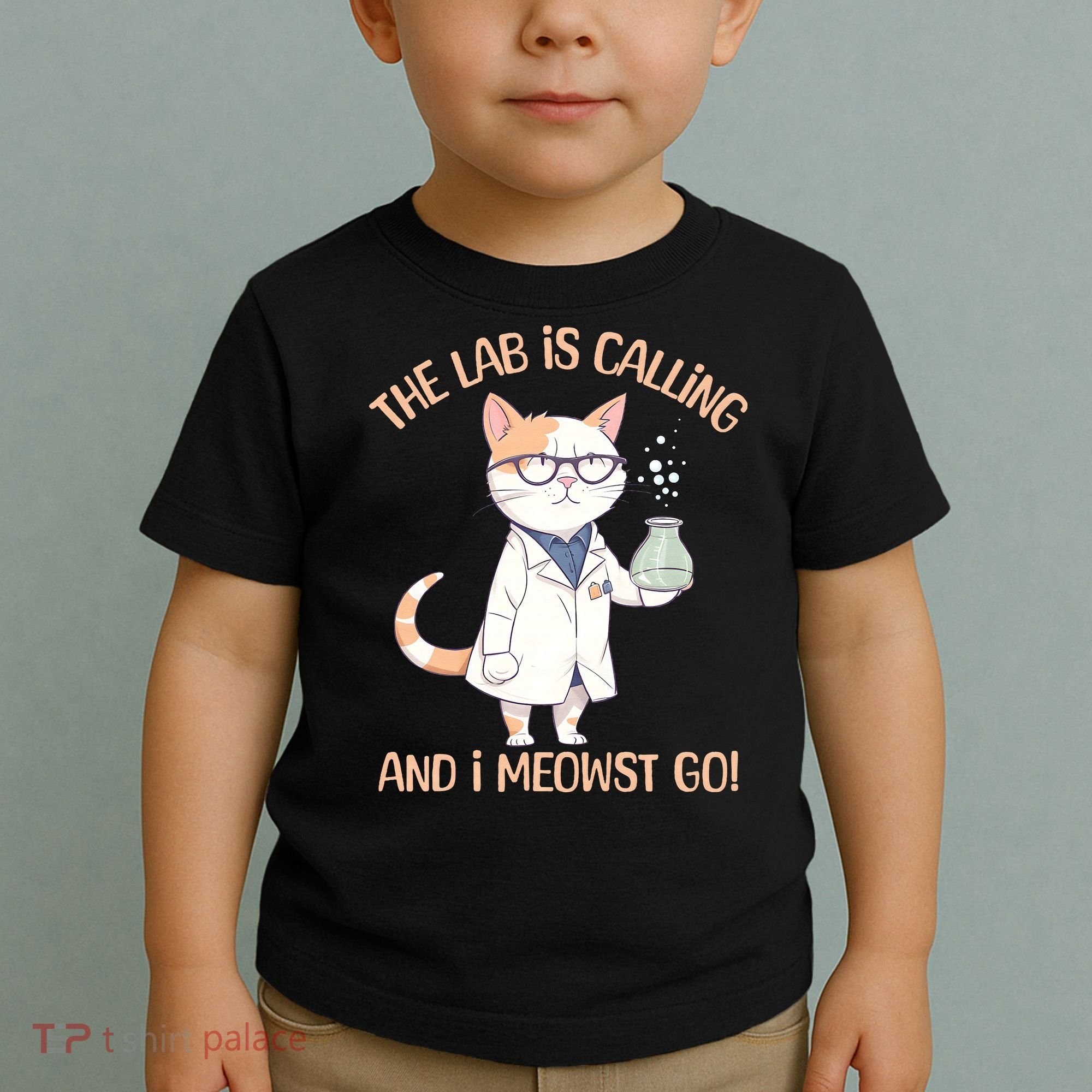 Funny Lab Cat Laboratory Chemistry Toddler T-Shirt
