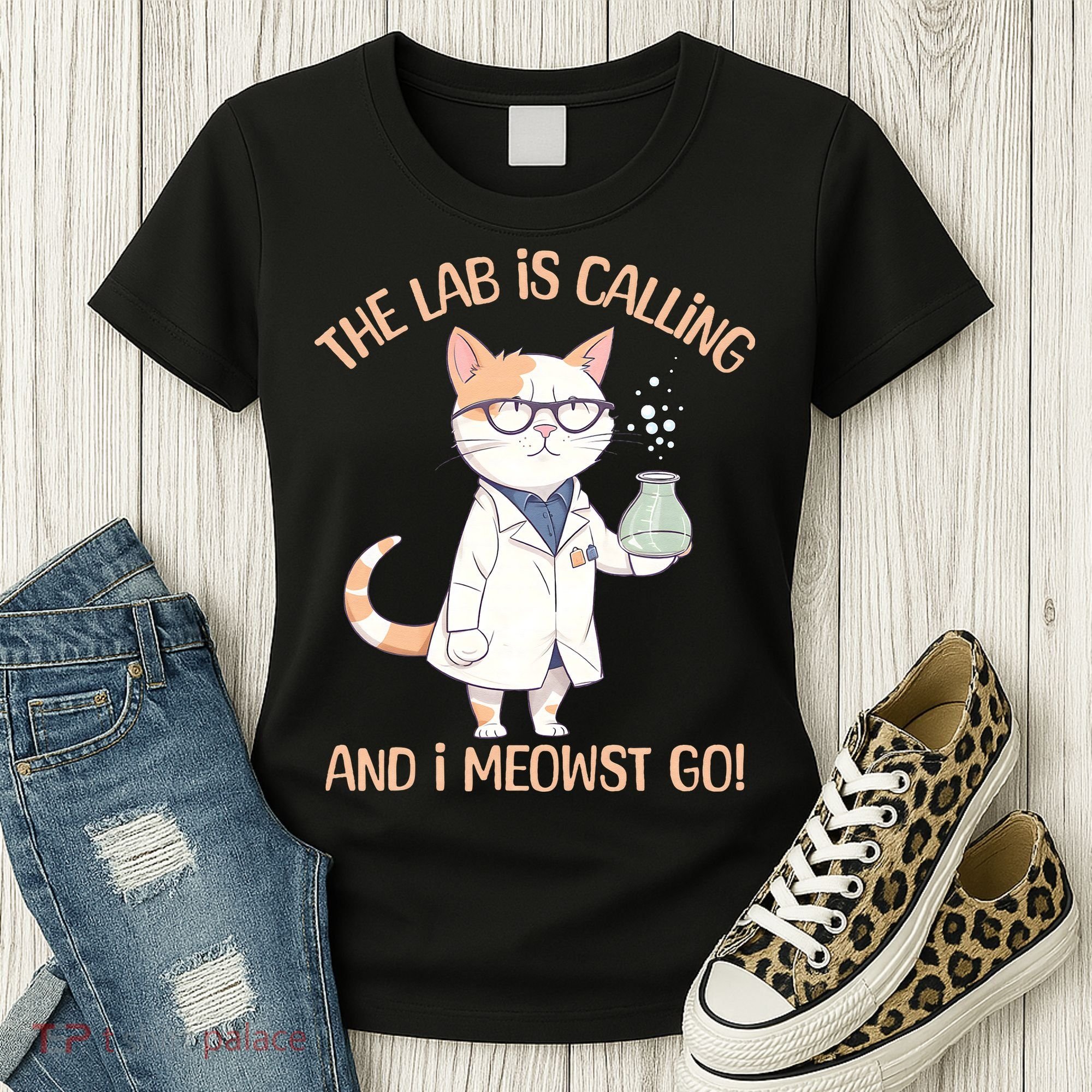 Funny Lab Cat Laboratory Chemistry Women's T-Shirt