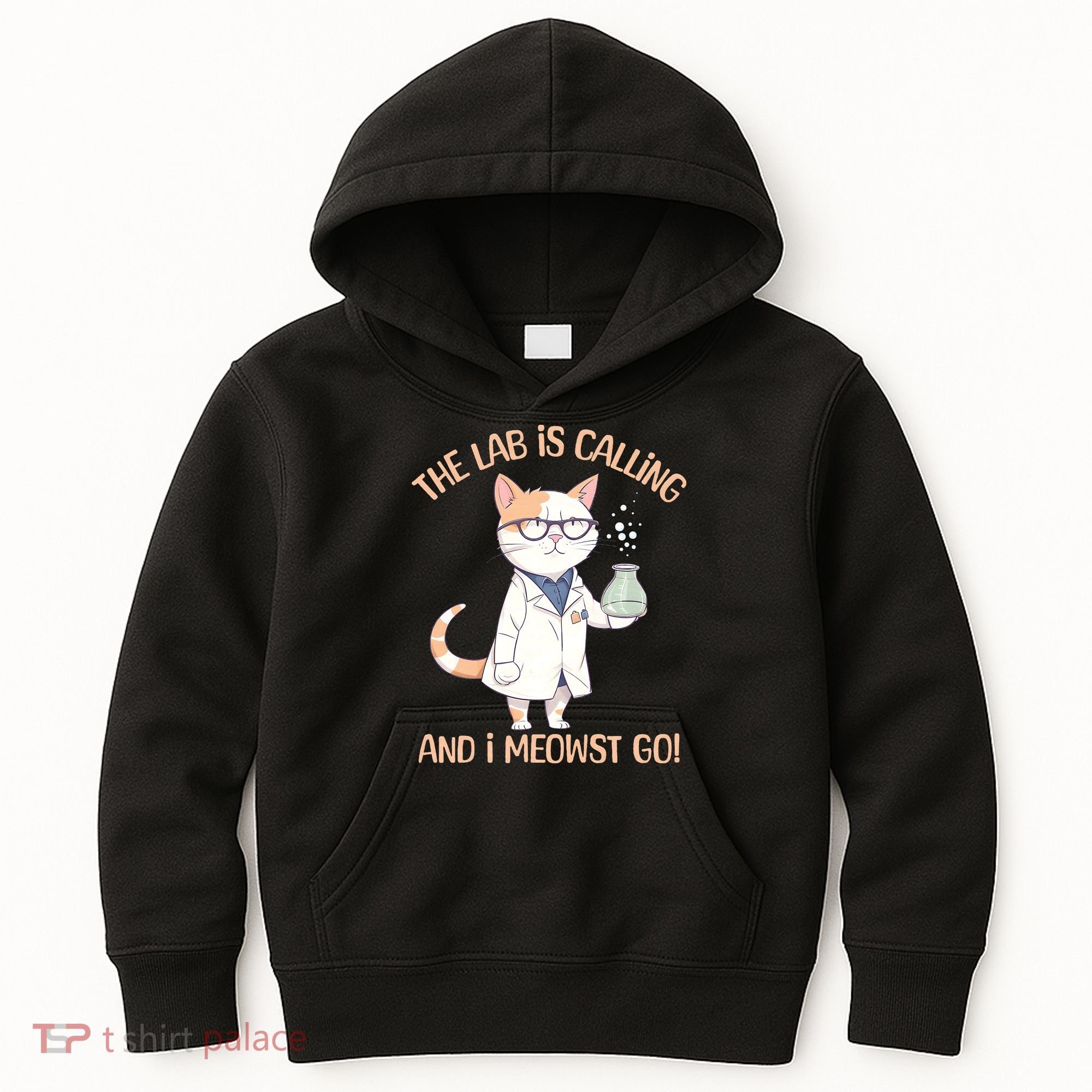 Funny Lab Cat Laboratory Chemistry Kids Hoodie