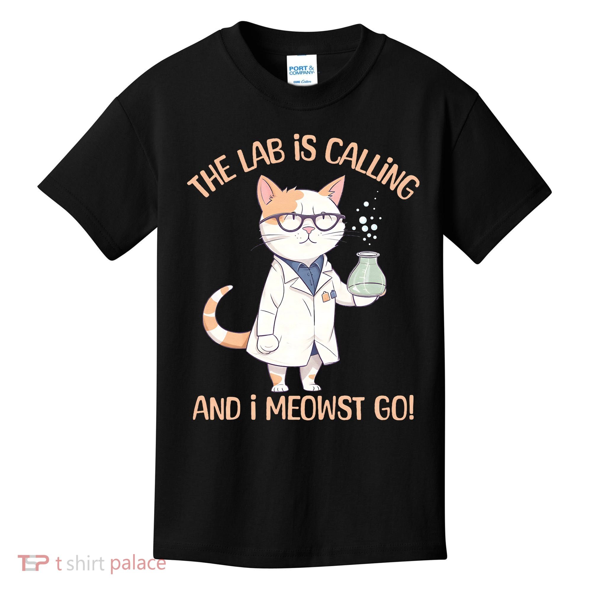 Funny Lab Cat Laboratory Chemistry Kids T-Shirt