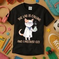 Funny Lab Cat Laboratory Chemistry Kids T-Shirt thumb 3
