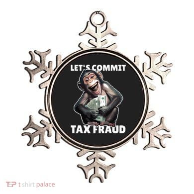 Funny Lets Commit Tax Fraud Monkey Outfit Tax Day Sayings Ornament
