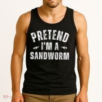 Funny Lazy Costume Last Minute Pretend IM A Sandworm Tank Top thumb 3
