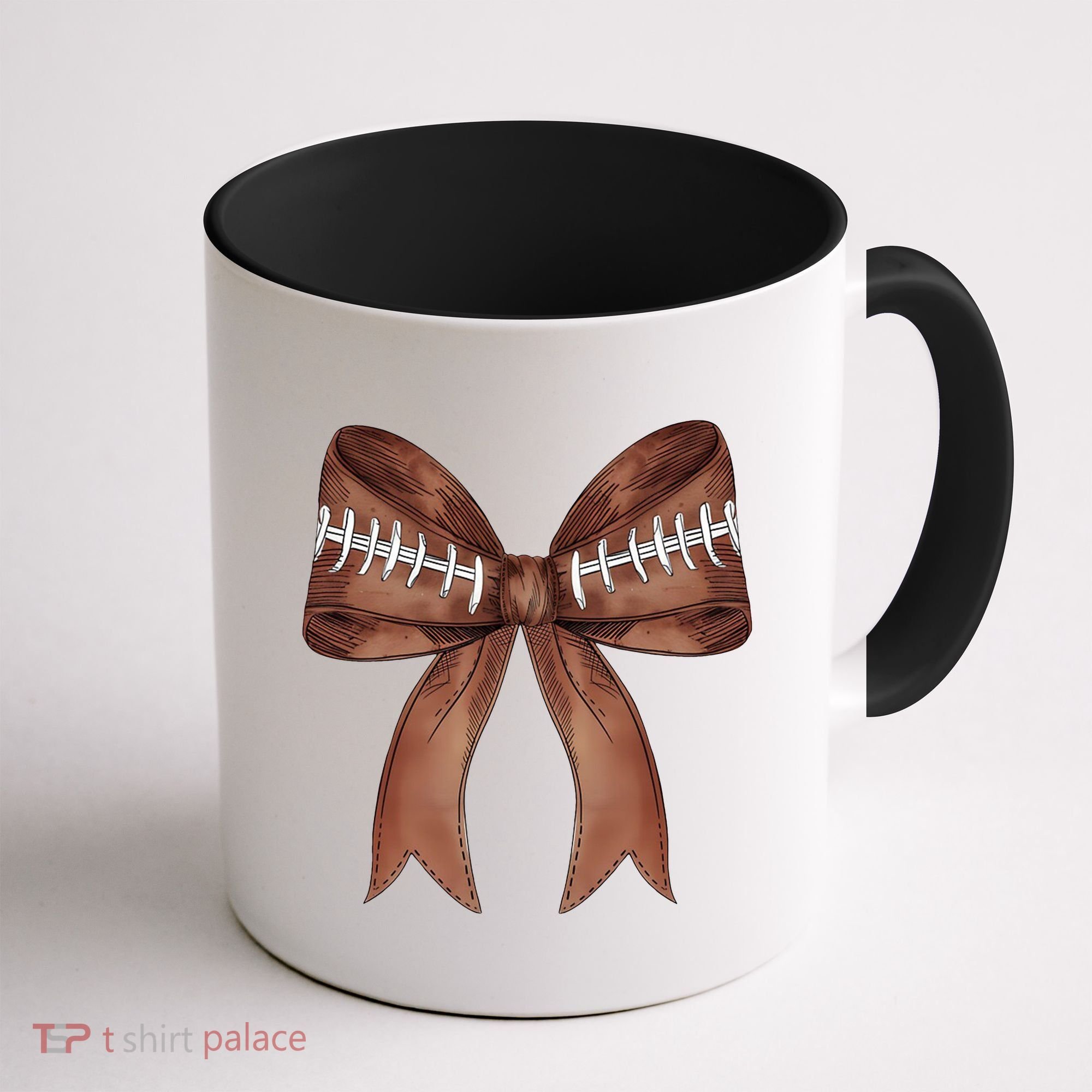 Football Lover Cute Bow Fall Coffee Mug
