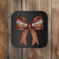 Football Lover Cute Bow Fall Coaster thumb 0