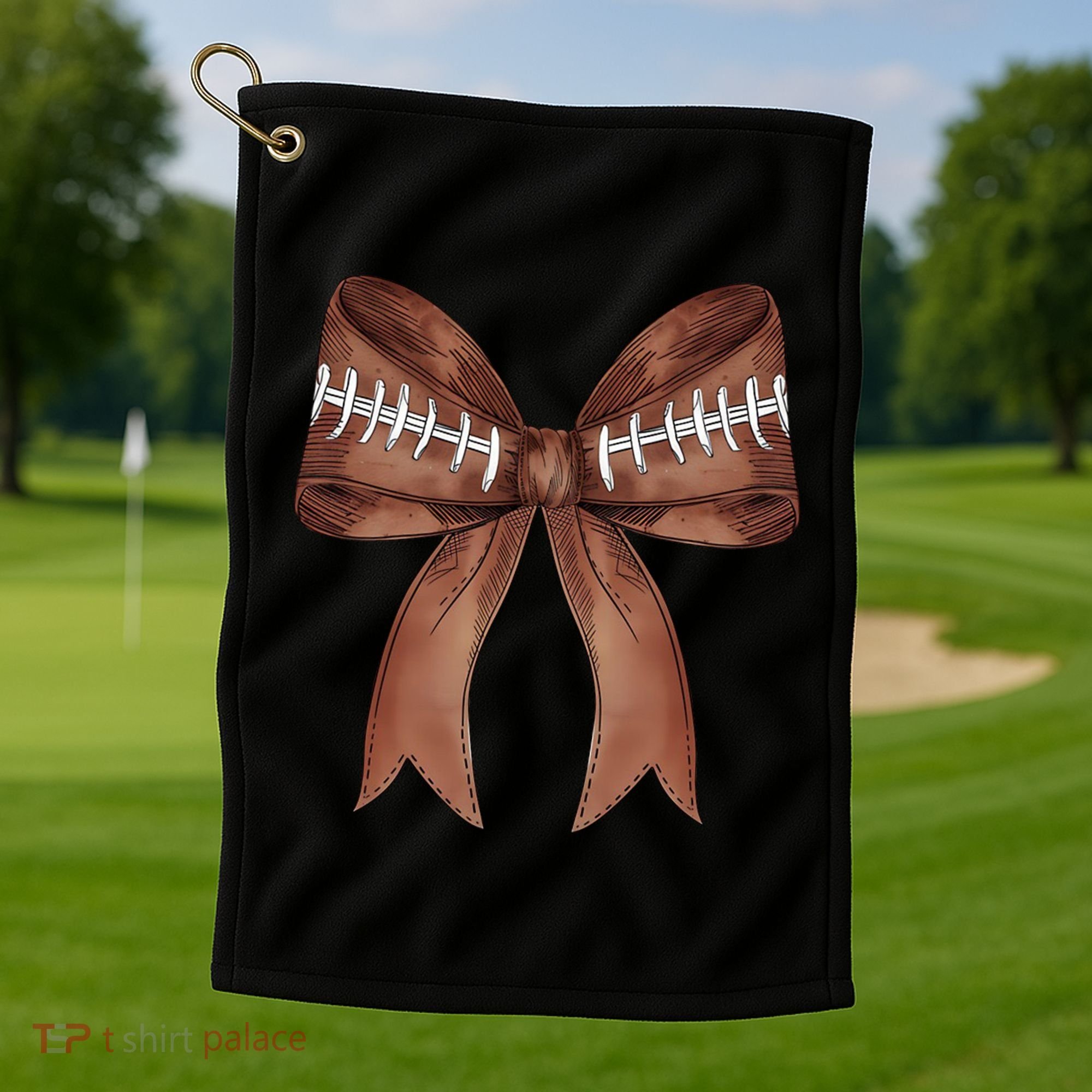 Football Lover Cute Bow Fall Golf Towel