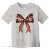 Football Lover Cute Bow Fall Toddler T-Shirt thumb 0