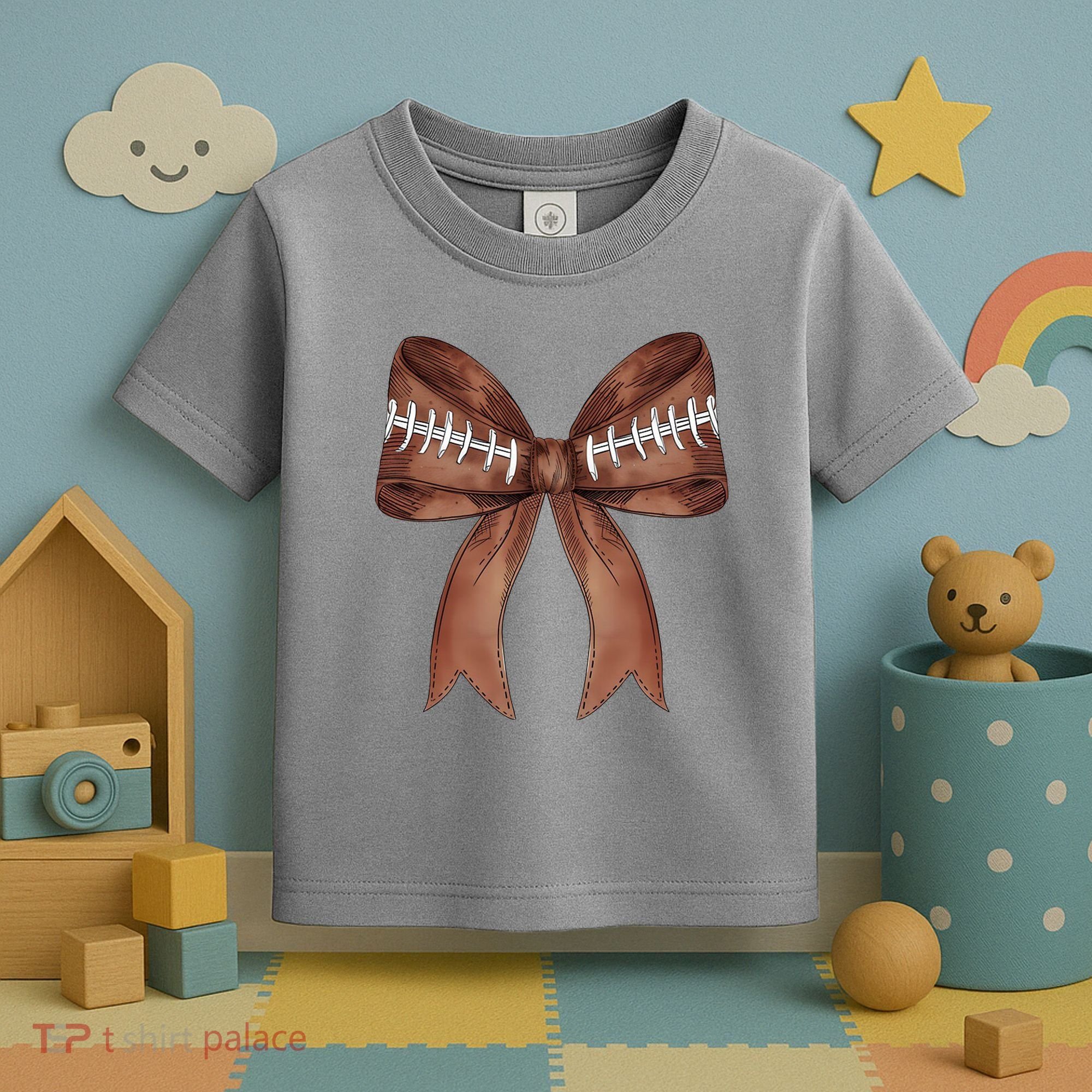 Football Lover Cute Bow Fall Toddler T-Shirt