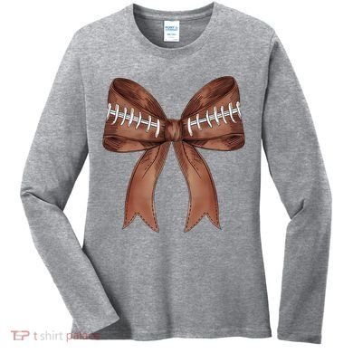 Football Lover Cute Bow Fall Women's Long Sleeve Shirt