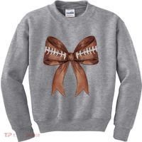 Football Lover Cute Bow Fall Kids Sweatshirt thumb 0