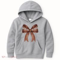 Football Lover Cute Bow Fall Kids Hoodie thumb 0