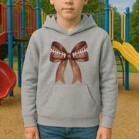 Football Lover Cute Bow Fall Kids Hoodie thumb 2