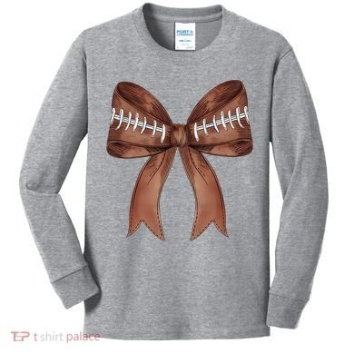 Football Lover Cute Bow Fall Kids Long Sleeve Shirt
