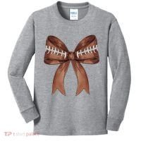 Football Lover Cute Bow Fall Kids Long Sleeve Shirt thumb 0