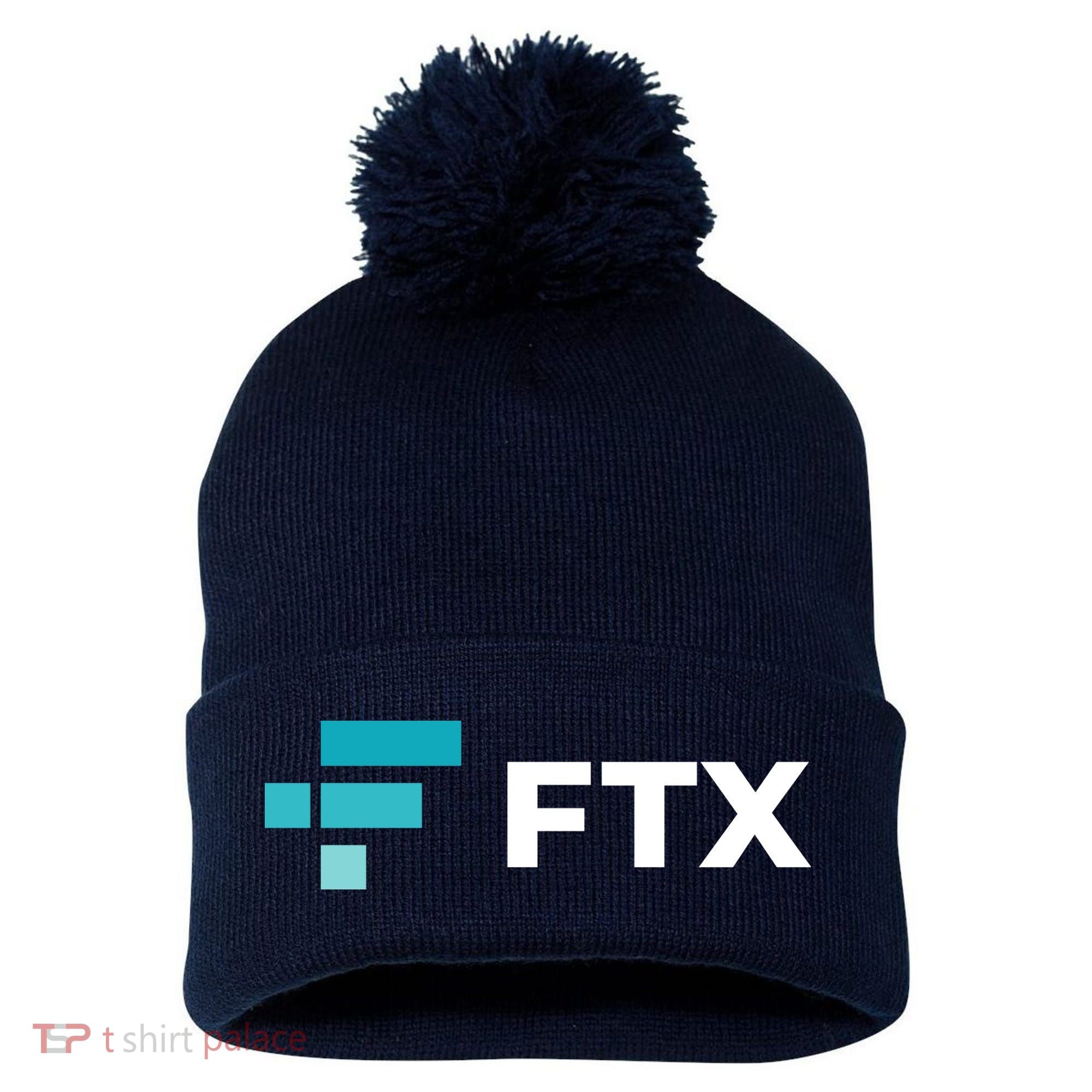 FTX Logo Crypto Cryptocurrency FTT Coin Pom Pom 12in Knit Beanie